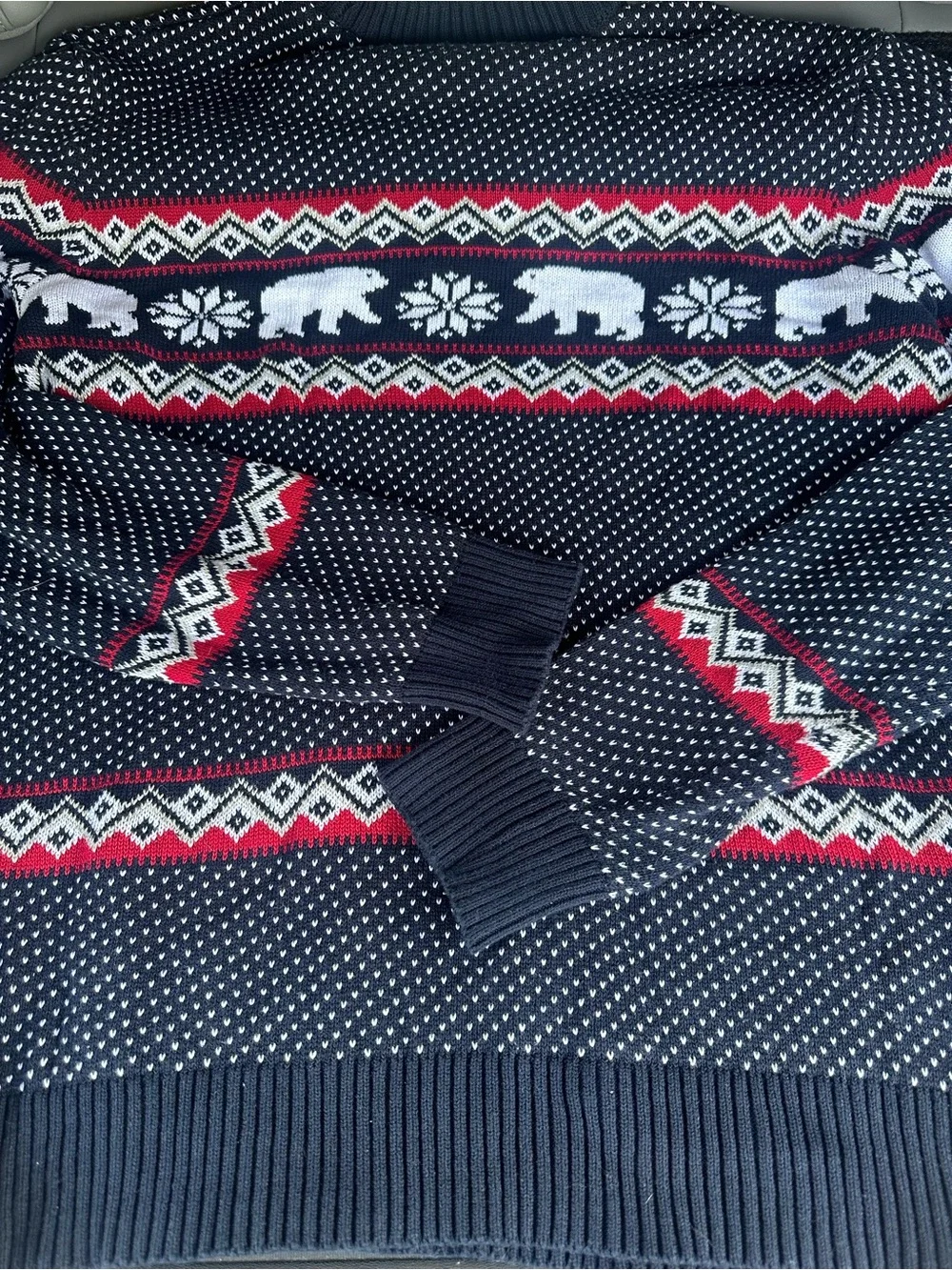 Aspen Men's Crewneck Sweater in Navy and White